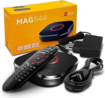 Infomir tv box mag544w3 mag544w3 4k uhd with wifi usb 2.0 1gb ram and 4gb storage